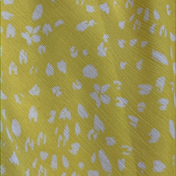 DKNY Yellow/White Floral Tie-Neck Smock Waist/Cuff Career Cottage Midi Dress 4 - Picture 13 of 16